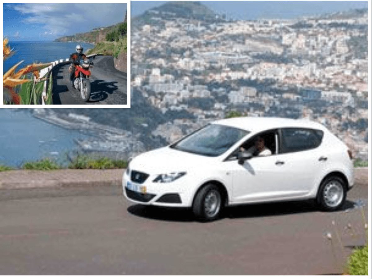 Mietwagen und Mietmotorrad auf Madeira